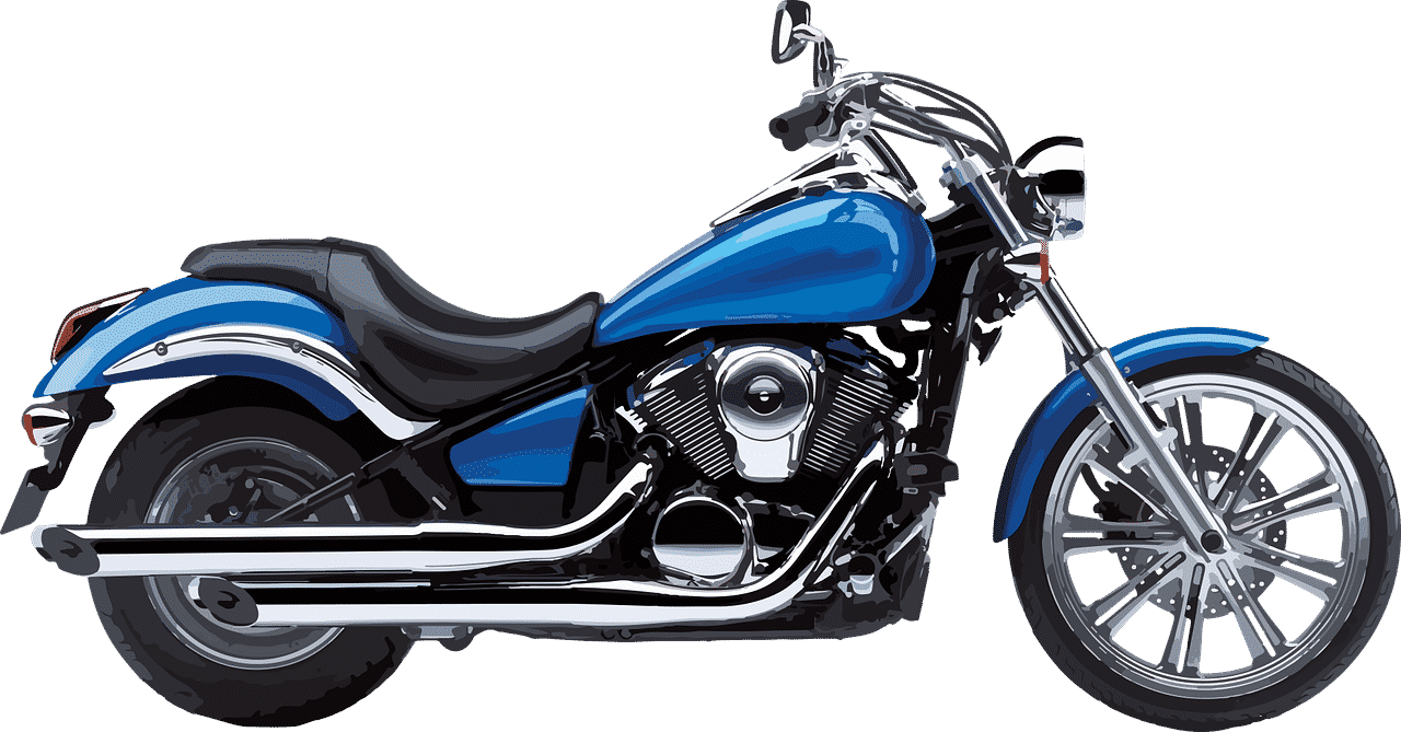 Image of a blue cruiser motorcycle